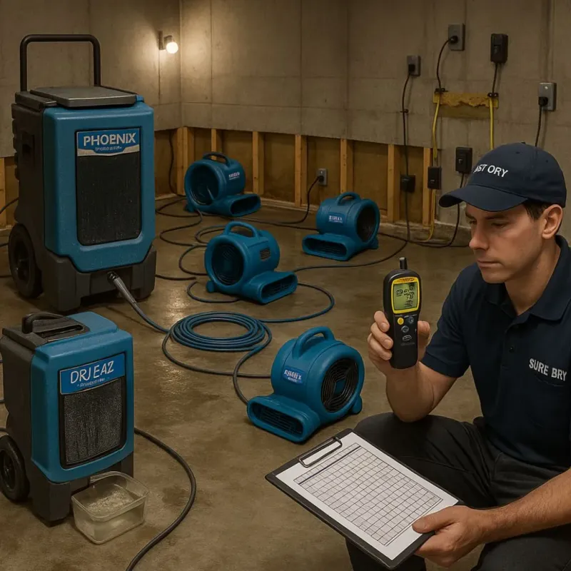 Structural Drying and Dehumidification process in Demorest, GA